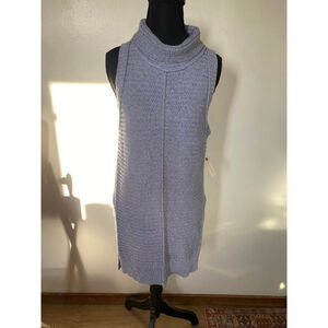 Anthropologie Pilcro Blue Knit Turtleneck Sleeveless Sweater Tunic Size M NWT